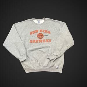Sun King Brewery Sweatshirt Men’s L Gray Russell Athletic Crewneck Beer Logo USA